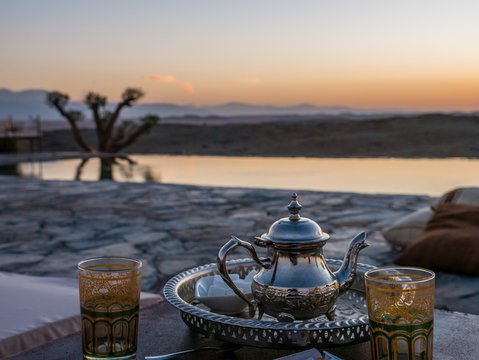 An intimate table set in the desert