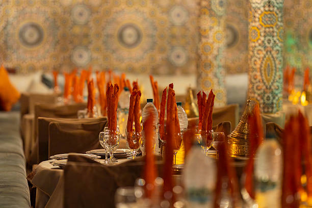 A candlelit Moroccan table